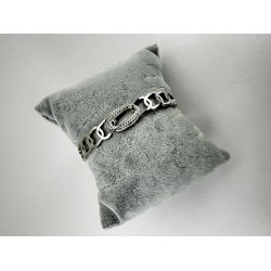 Gümüş Oval Taşlı Bileklik